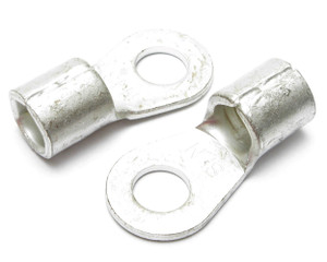 1/0 Gauge Non-Insulated 3/8 Inch Ring Terminal, 2 Piece