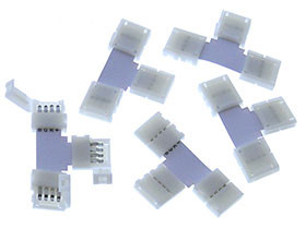 Pack of 5 - "T" Connector for 10mm LED Strip 4 Wire (RGB)