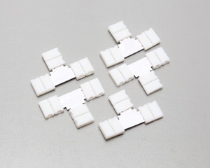 "T" Connector for 10mm LED Strip 2 Wire (Single Color) 5pk. "T" Connector for 10mm LED Strip 2 Wire (Single Color) 5pk.