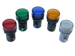 Pack of 5 - 12VAC/DC Panel Indicators - 5 Colors