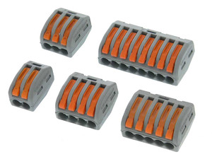 Pack of 5 - 2,3,4,5 & 8 Position Lever Action Wire Splice Pack of 5 - 2,3,4,5 & 8 Position Lever Action Wire Splice