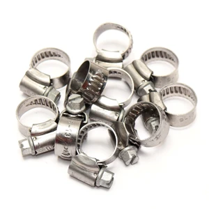 9-13mm Metric Stainless Steel Hose Clamps, 10 Pack