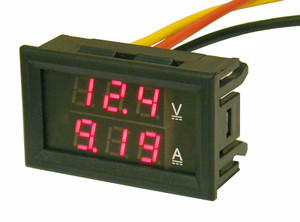 Mini Panel Meter, Dual LED Display 30 Volts & 10 Amps DC Mini Panel Meter, Dual LED Display 30 Volts & 10 Amps DC