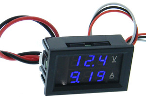 Mini Panel Meter Blue LED Display 0 to 99.9 Volts & 10 Amps DC Mini Panel Meter Blue LED Display 0 to 99.9 Volts & 10 Amps DC