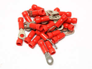 Ring Terminal, Red for 18-22AWG, #6 Stud, 25PK Ring Terminal, Red for 18-22AWG, #6 Stud, 25PK