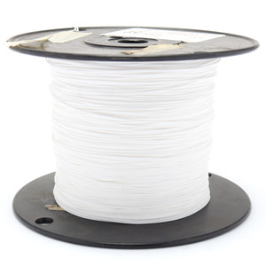 24AWG Solid Conductor Silver Plated Copper, PTFE Insulated Wire, White, 100ft