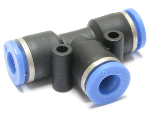 6mm (1/4 in.) Pneumatic Push in TEE Fitting, Quick Connect, 5pk