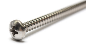 #8-32 x 2-1/2" Phillips Pan Head Self Tapping Stainless Steel Screws, 50pcs