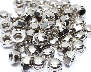 3/8"-16 Nickel Plated Steel Cap Nuts, 50pc