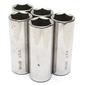 Wilde Tools 134XX 11/16" x 3/8" Drive 6-Point Deep Socket, 5 Pack