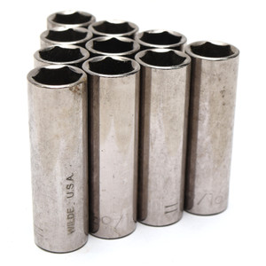 Wilde Tools 13518 9/16" x 3/8" Drive 6-Point Deep Socket, 10 Pack