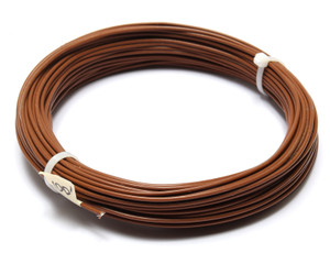 AWM 1180 Style 14AWG Brown PTFE Silver Plated Copper Wire, 100ft