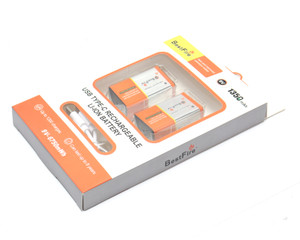BestFire 9V Rechargeable Li-Ion Battery, 1350mAh