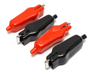 Gator Clips, 75mm Length With Red/Black Boot, 4pcs