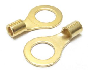 Gold Plated Ring Terminal, 10 - 12 AWG, 5/16 Inch Ring, 25 Piece Gold Plated Ring Terminal, 10 - 12 AWG, 5/16 Inch Ring, 25 Piece