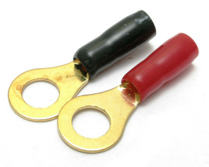 8 AWG, 5/16 Inch Ring Terminals, Insulated, Red/Black - 24 Piece