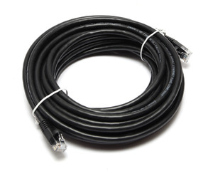 UL724M825BK-1F RJ45 to RJ45 Cat6 Patch Cable, Black, 25ft