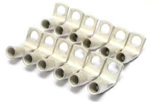 Burndy YAV2CRS Uninsulated Right Angle Ring Lug, 3/8" Stud, 12pcs