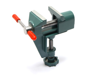 Aluminum Table Vise with Clamp, 1" Jaw Opening