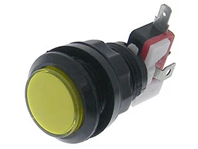 Game Console Switch - SPST-NO, 12VDC LED - Yellow