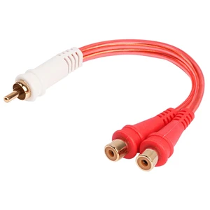 Male to 2 Female Oxygen Free RCA Audio Splitter