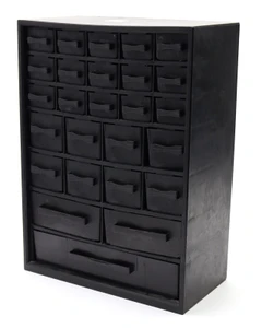 26-Drawer ESD-Safe Parts Cabinet, Black, used