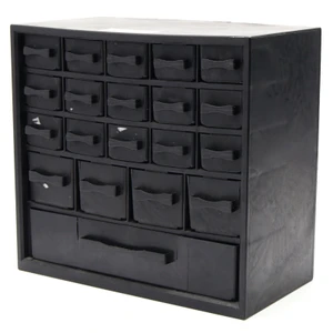 20-Drawer ESD-Safe Parts Cabinet, Black, used