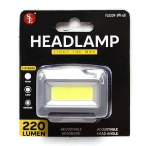 3-Stage COB Headlamp, 220 Lumens, Grey