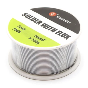 Solder Wire w/ Flux, 60% Lead, 40% Tin, 100g Spool