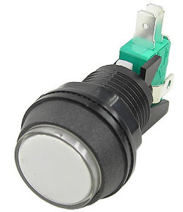 1 Inch Push Button Lighted Game Switch - White