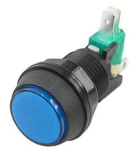 1 Inch Push Button Lighted Game Switch - Blue 1 Inch Push Button Lighted Game Switch - Blue