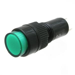 Round Miniature Panel Light, 12 Volt DC Green
