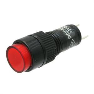 Round Miniature Panel Light, 12 Volt DC Red