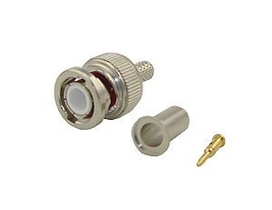BNC Male 3 PC Crimp FR RG59 & 62 PTFE