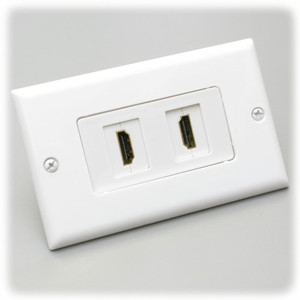 Dual HDMI Wall Plate with 90 Degree HDMI Exit Ports Dual HDMI Wall Plate with 90 Degree HDMI Exit Ports
