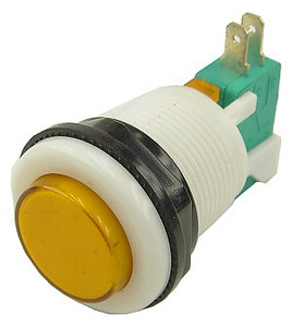 7/8 Inch Push Button Colored Game Switch - Amber 7/8 Inch Push Button Colored Game Switch - Amber