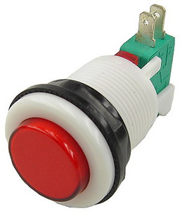 7/8 Inch Push Button Colored Game Switch - Red