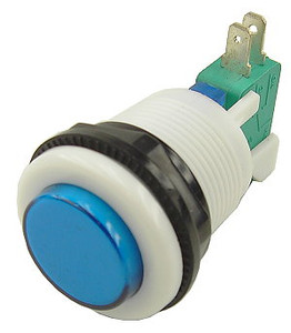 7/8 Inch Push Button Colored Game Switch - Blue