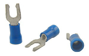 16 - 14 AWG Fork Terminals, #6, Hook locking 100 Pieces