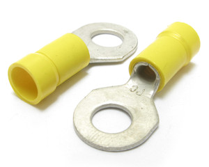 12 - 10 AWG Ring Terminals, 1/4" - 100 Pieces 12 - 10 AWG Ring Terminals, 1/4" - 100 Pieces
