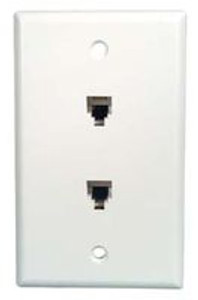 Dual Modular Telephone Wall Jack, 6 Pack Dual Modular Telephone Wall Jack, 6 Pack