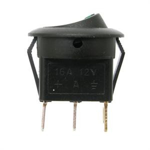 LED Illuminated Automotive Rocker Switch, Green