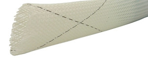 Expando  Sleeving 1-1/4 Inch White with 2 Black Traces