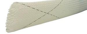Expando  Sleeving 1-1/4 Inch White with 2 Black Traces