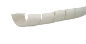 Spiral Wrap, White, 1/2 Inch Diameter, Sold by the Foot