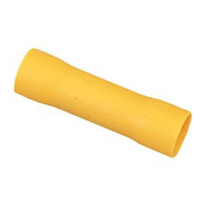 10 - 12 AWG Yellow Vinyl Butt Splicer - 100 Pieces