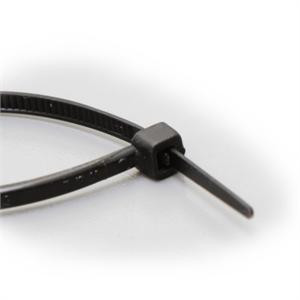 Cable Zip Tie Wraps, Extra Light Duty (18lb), Color| Black, Length| 4", 100 Piece