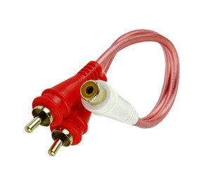 RCA 1 Female to 2 Male Y Spliter, 6 Inch RCA 1 Female to 2 Male Y Spliter, 6 Inch