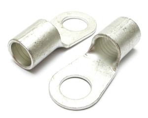 1/0 Gauge Non-Insulated 1/2 Inch Ring Terminal, 2 Piece