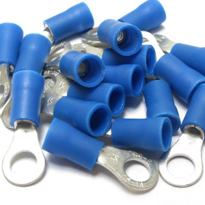 16 - 14 AWG Insulated Ring Terminals, #10 - 100 Pieces